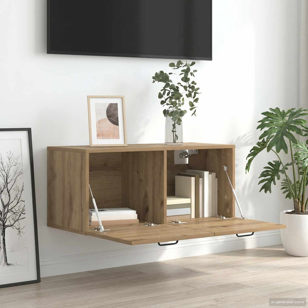 Nástěnná Skříňka Nástěnná Montáž Dub Artisan 80 X 36,5 X 35 Cm