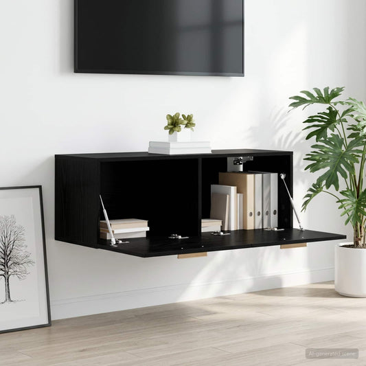 Nástěnná Skříňka Černý Dub 100 X 36,5 X 35 Cm Kompozitní Dřevo
