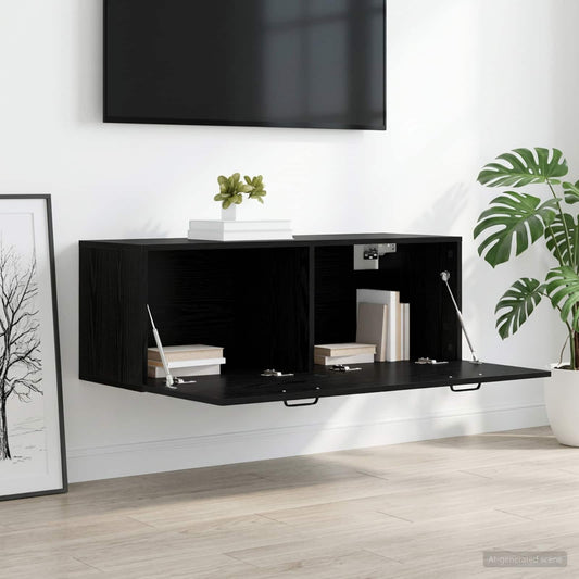 Nástěnná Skříňka Černý Dub 100 X 36,5 X 35 Cm Kompozitní Dřevo