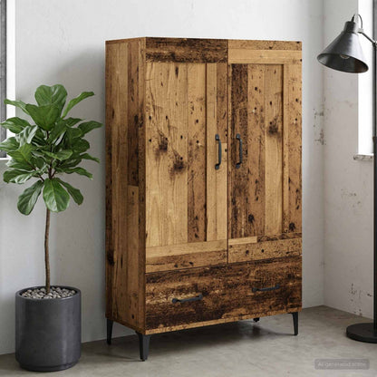 Vysoký Bufet Staré Dřevo 70 X 31 X 115 Cm Kompozitní Dřevo