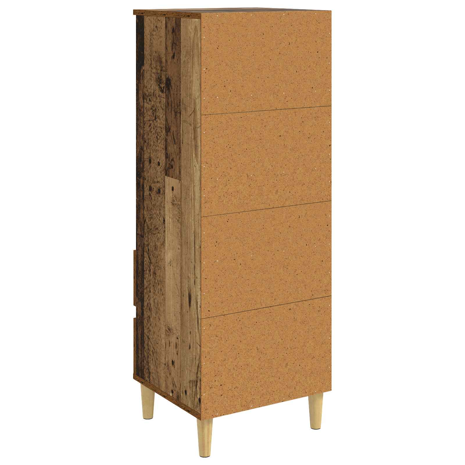 Vysoký Bufet Staré Dřevo 40 X 36 X 110 Cm Kompozitní Dřevo