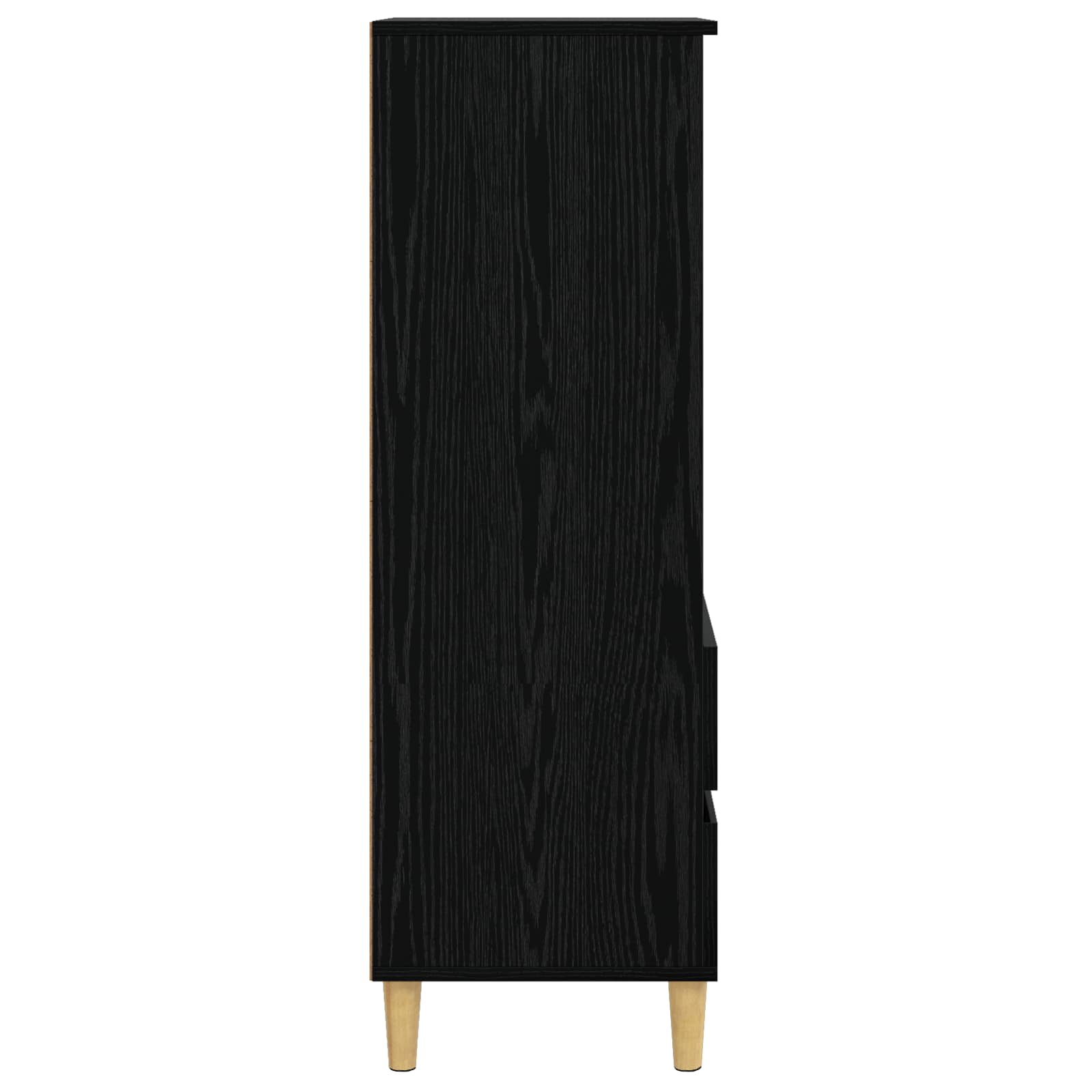 Vysoký Bufet Černý Dub 40 X 36 X 110 Cm Kompozitní Dřevo
