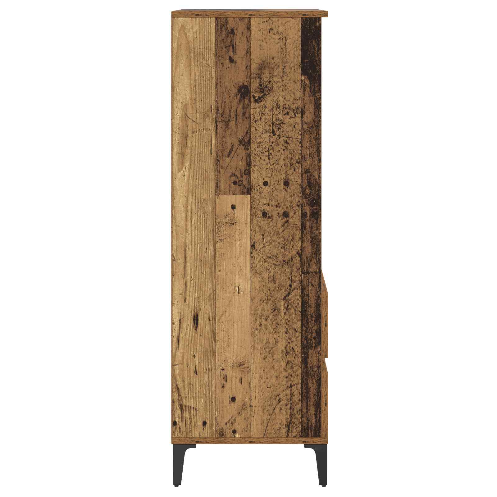 Vysoký Bufet Staré Dřevo 40 X 36 X 110 Cm Kompozitní Dřevo