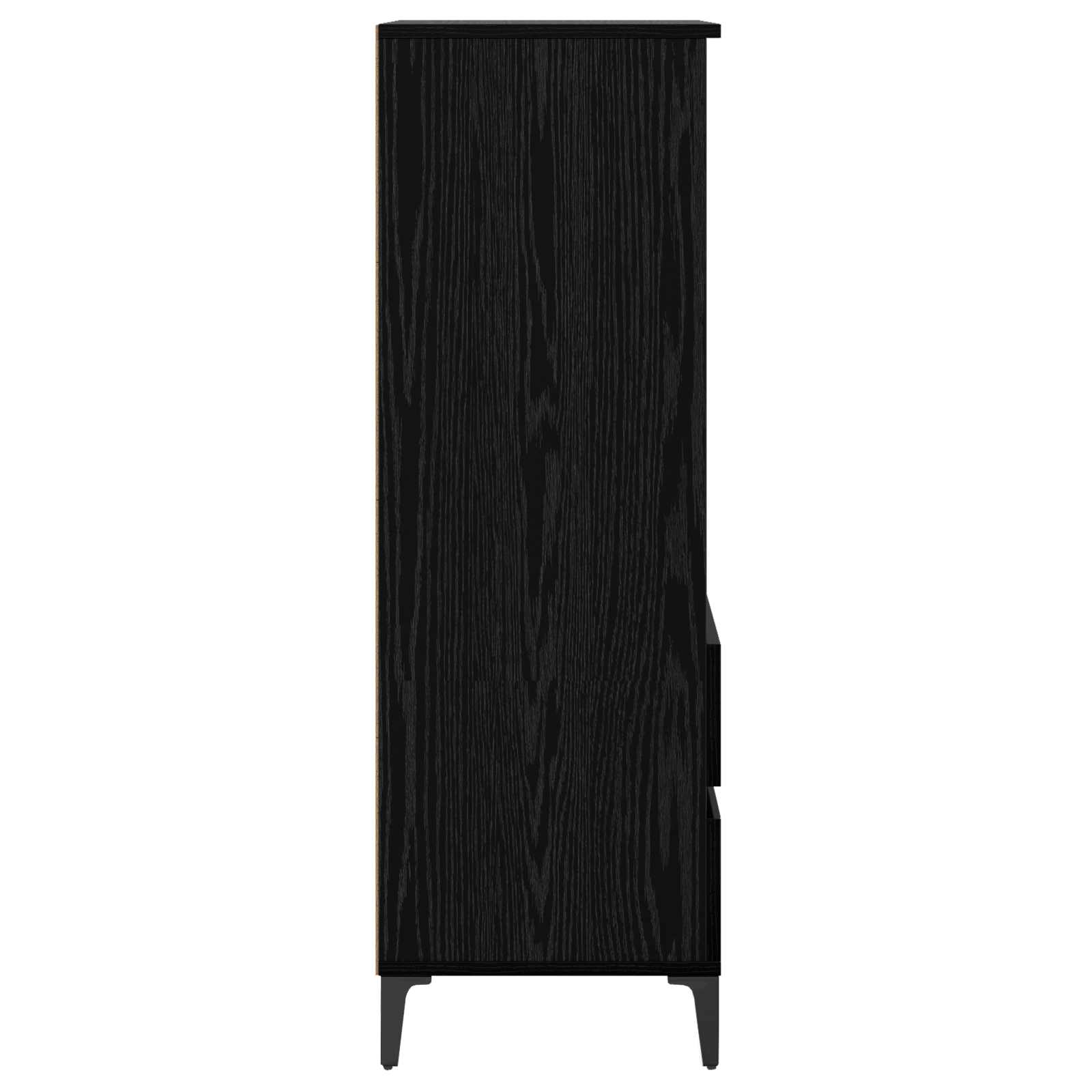Vysoký Bufet Černý Dub 40 X 36 X 110 Cm Kompozitní Dřevo