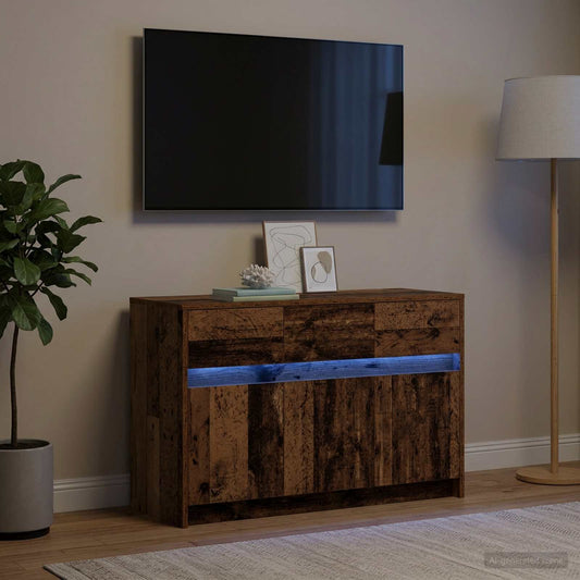 Televizní Skříň 91 X 34 X 61 Cm Staré Dřevo Kompozitní Dřevo