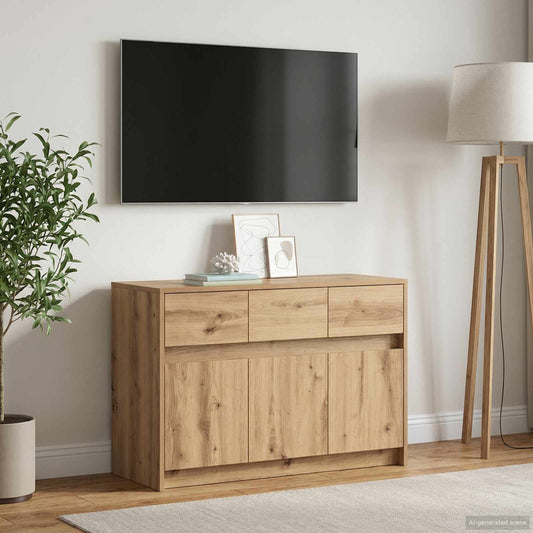 Televizní Skříň 91 X 34 X 61 Cm Dub Artisan Kompozitní Dřevo