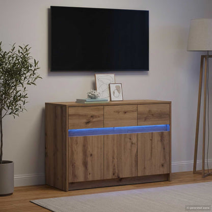 Televizní Skříň 91 X 34 X 61 Cm Dub Artisan Kompozitní Dřevo