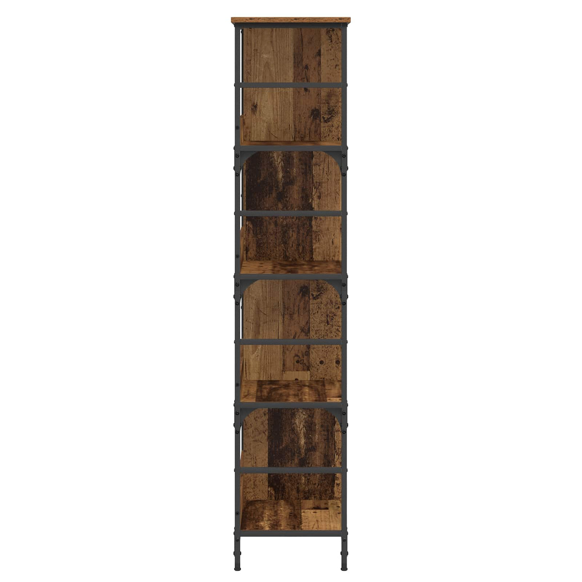 Knihovna 4 Úrovní 78,5 X 33 X 153 Cm Kov Pb Staré Dřevo