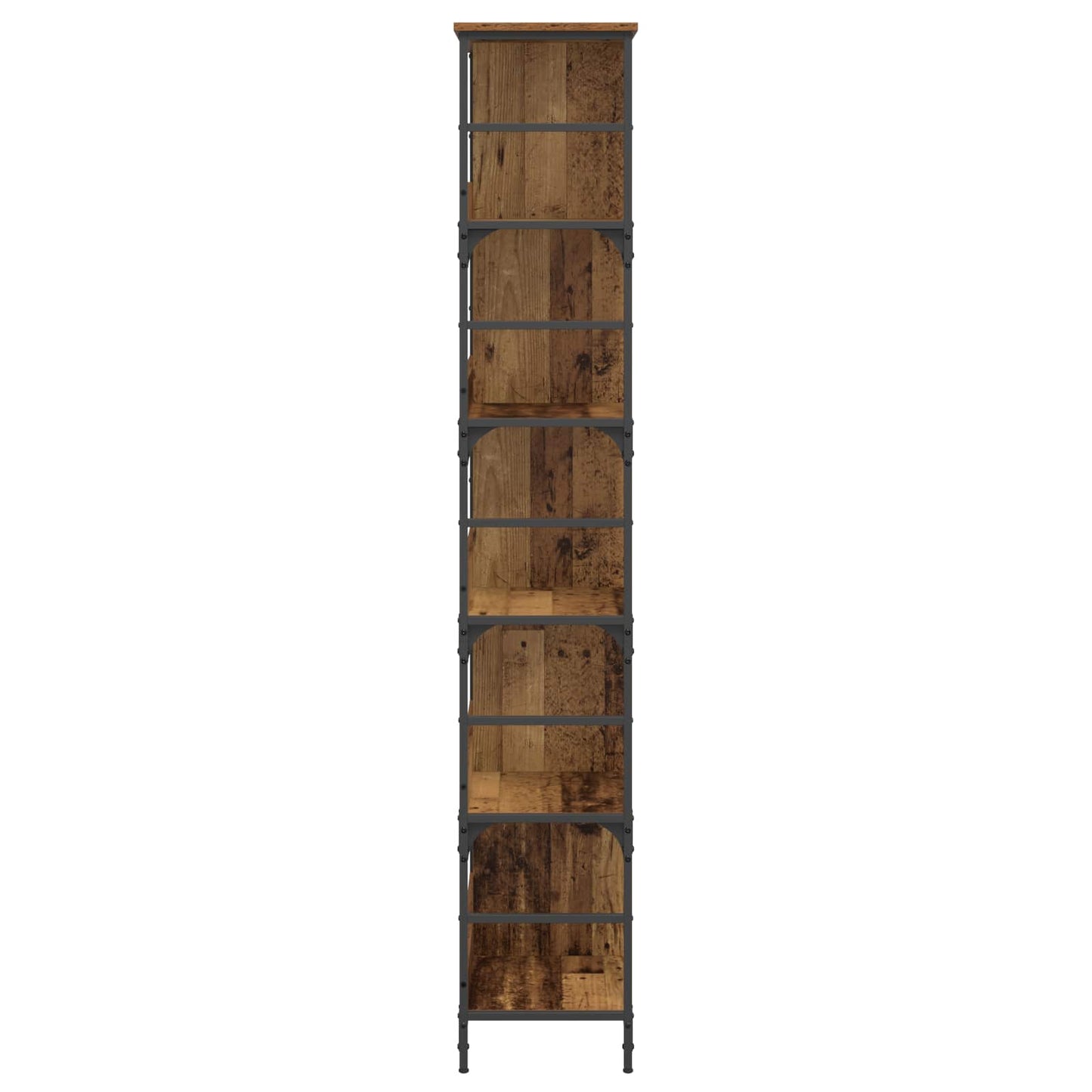 Knihovna 4 Úrovní 78,5 X 33 X 188,5 Cm Kov Pb Staré Dřevo
