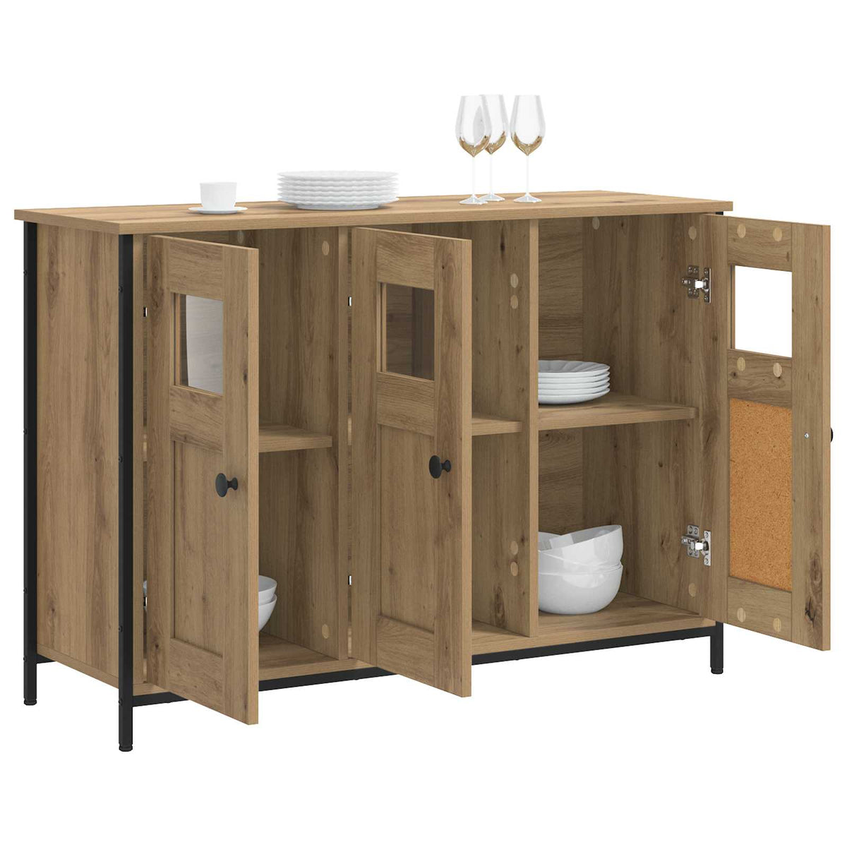 Servírovací Skříň Dub Artisan 100 X 35 X 70 Cm Kompozitní Dřevo