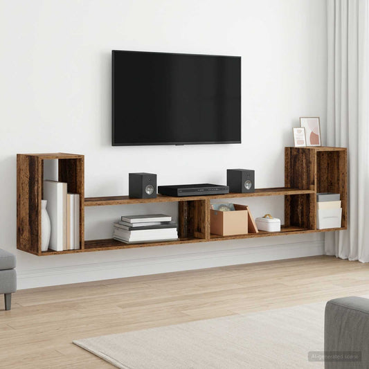 Televizní Skříň 100 X 30 X 50 Cm Staré Dřevo Kompozitní Dřevo