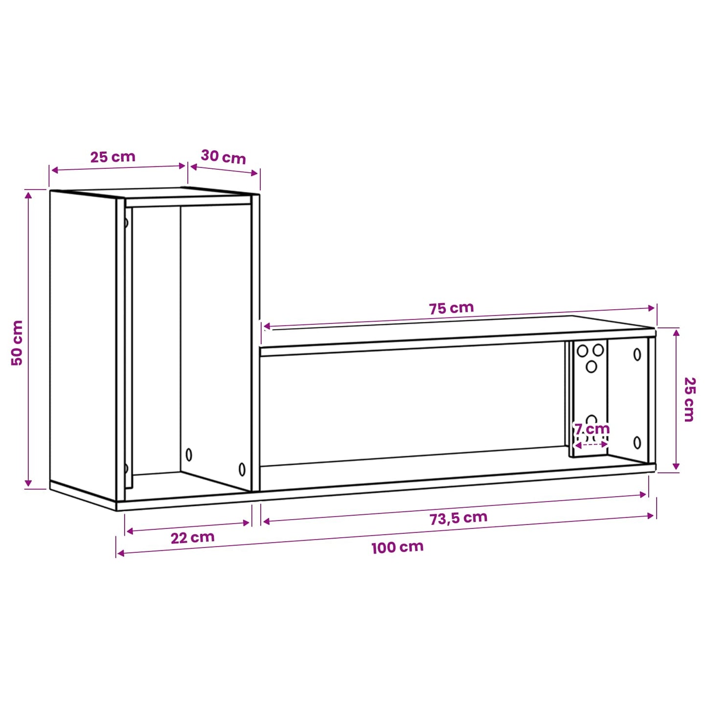 Televizní Skříň 100 X 30 X 50 Cm Černý Dub Kompozitní Dřevo