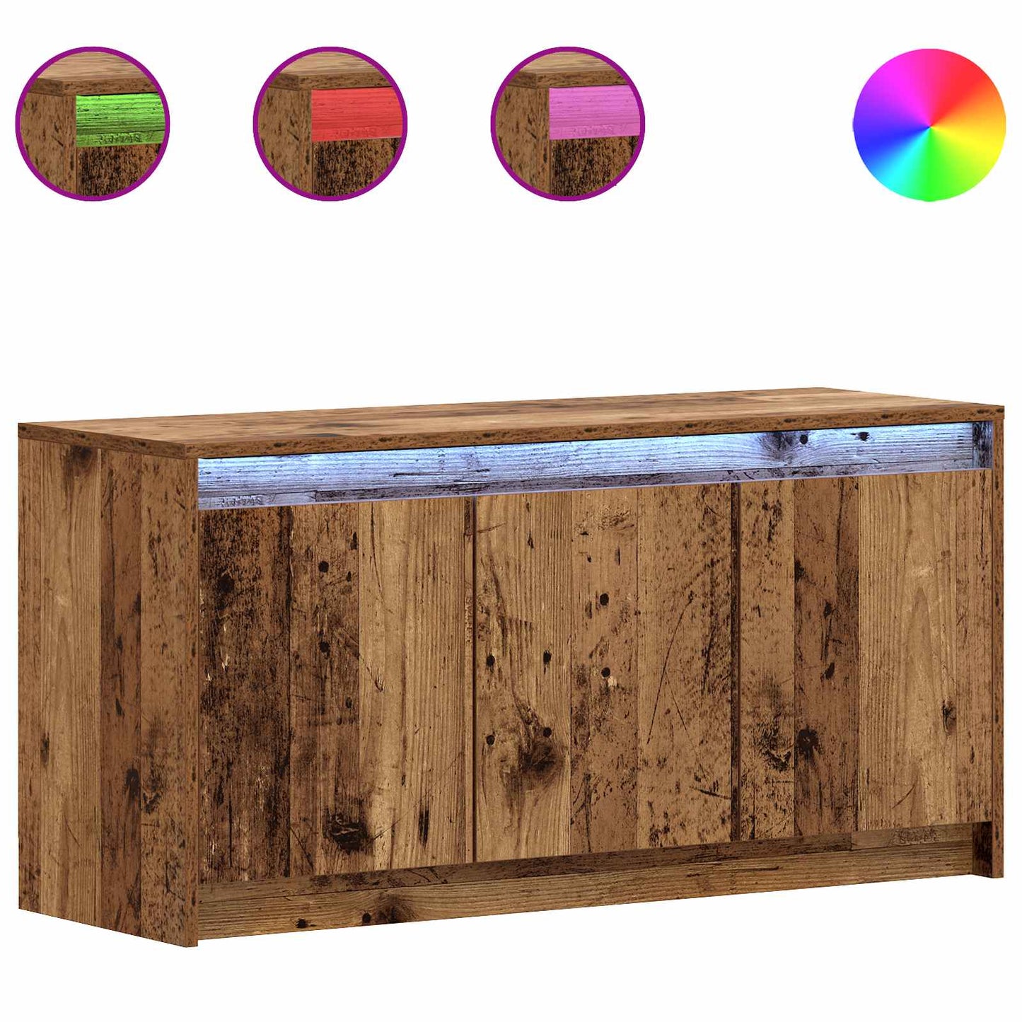 Televizní Skříň 100 X 34 X 50 Cm Staré Dřevo Kompozitní Dřevo