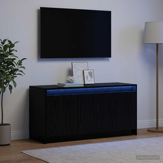 Televizní Skříň 100 X 34 X 50 Cm Černý Dub Kompozitní Dřevo