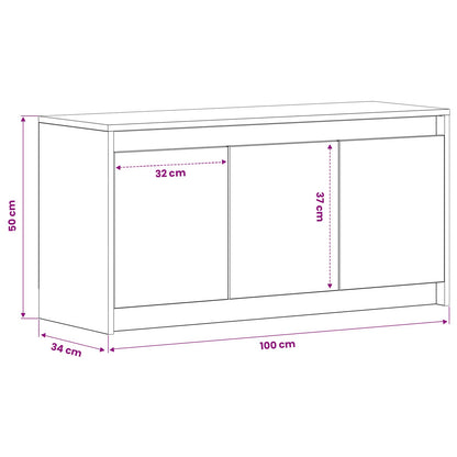 Televizní Skříň 100 X 34 X 50 Cm Černý Dub Kompozitní Dřevo