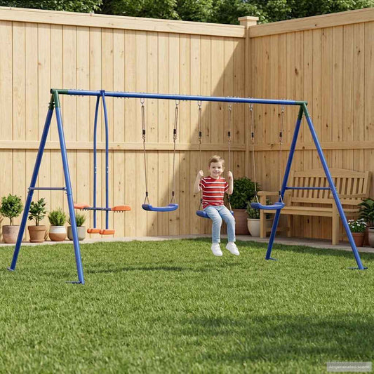 Houpací Set Na Zahradu Vícebarevný 330 X 185 X 185 Cm Ocel A Pe