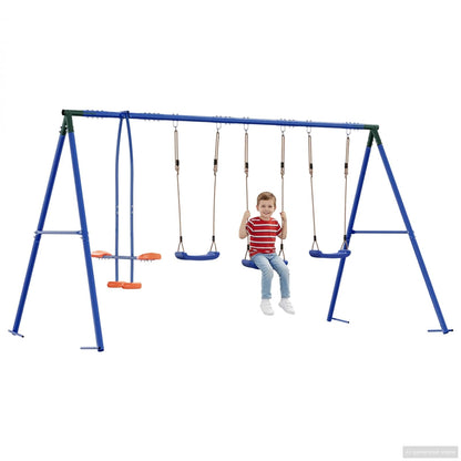 Houpací Set Na Zahradu Vícebarevný 330 X 185 X 185 Cm Ocel A Pe