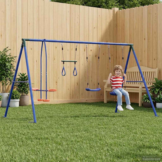 Houpací Set Na Zahradu Vícebarevný 330 X 185 X 185 Cm Ocel A Pe