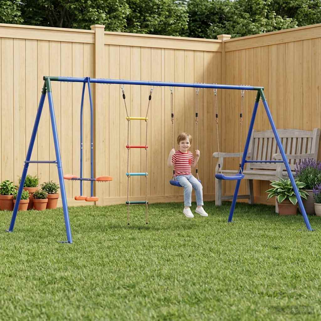 Houpací Set Na Zahradu Vícebarevný 330 X 185 X 185 Cm Ocel A Pe