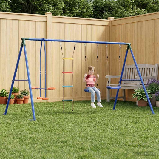 Houpací Set Na Zahradu Vícebarevný 330 X 185 X 185 Cm Ocel A Pe