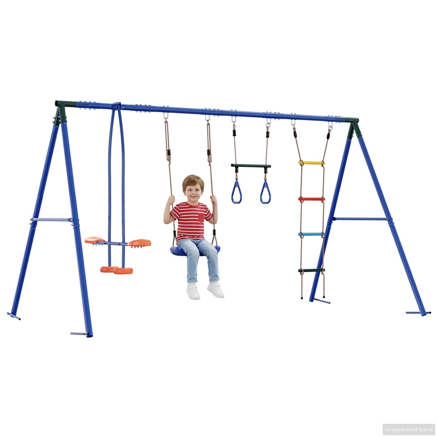 Houpací Set Na Zahradu Vícebarevný 330 X 185 X 185 Cm Ocel A Pe