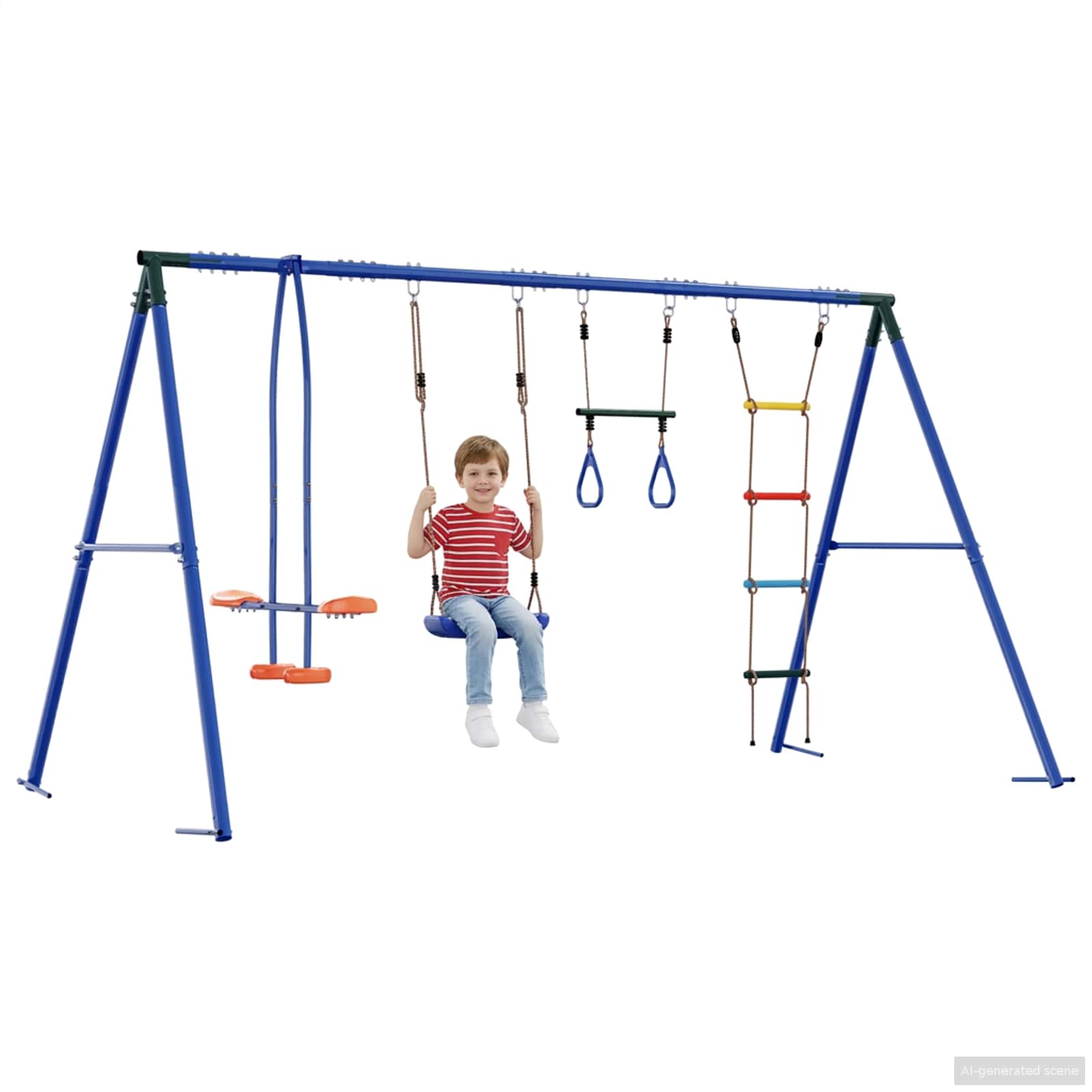 Houpací Set Na Zahradu Vícebarevný 330 X 185 X 185 Cm Ocel A Pe