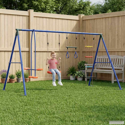 Houpací Set Na Zahradu Vícebarevný 330 X 185 X 185 Cm Ocel A Pe