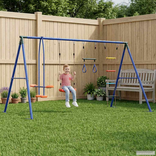 Houpací Set Na Zahradu Vícebarevný 330 X 185 X 185 Cm Ocel A Pe