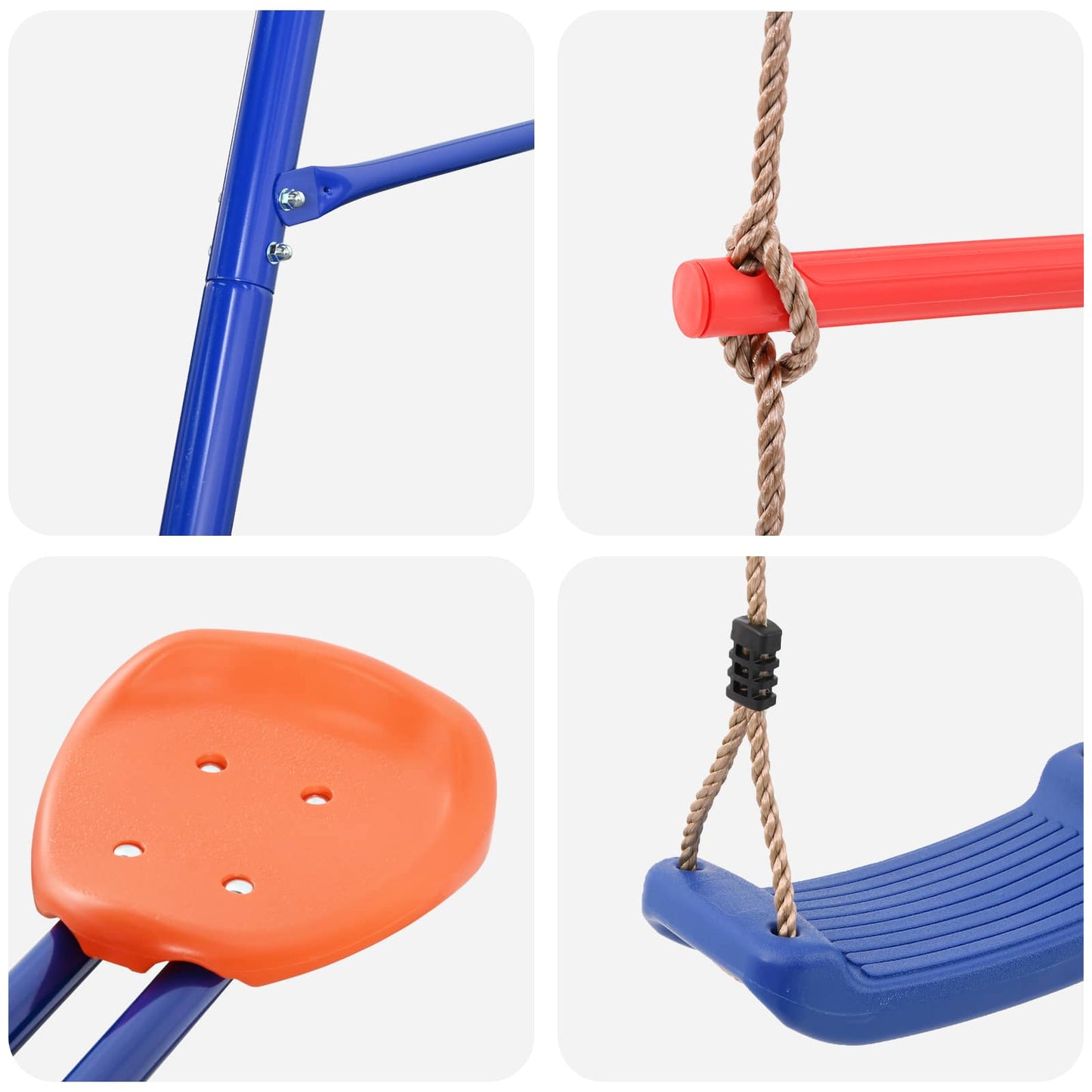 Houpací Set Na Zahradu Vícebarevný 263 X 185 X 185 Cm Ocel A Pe