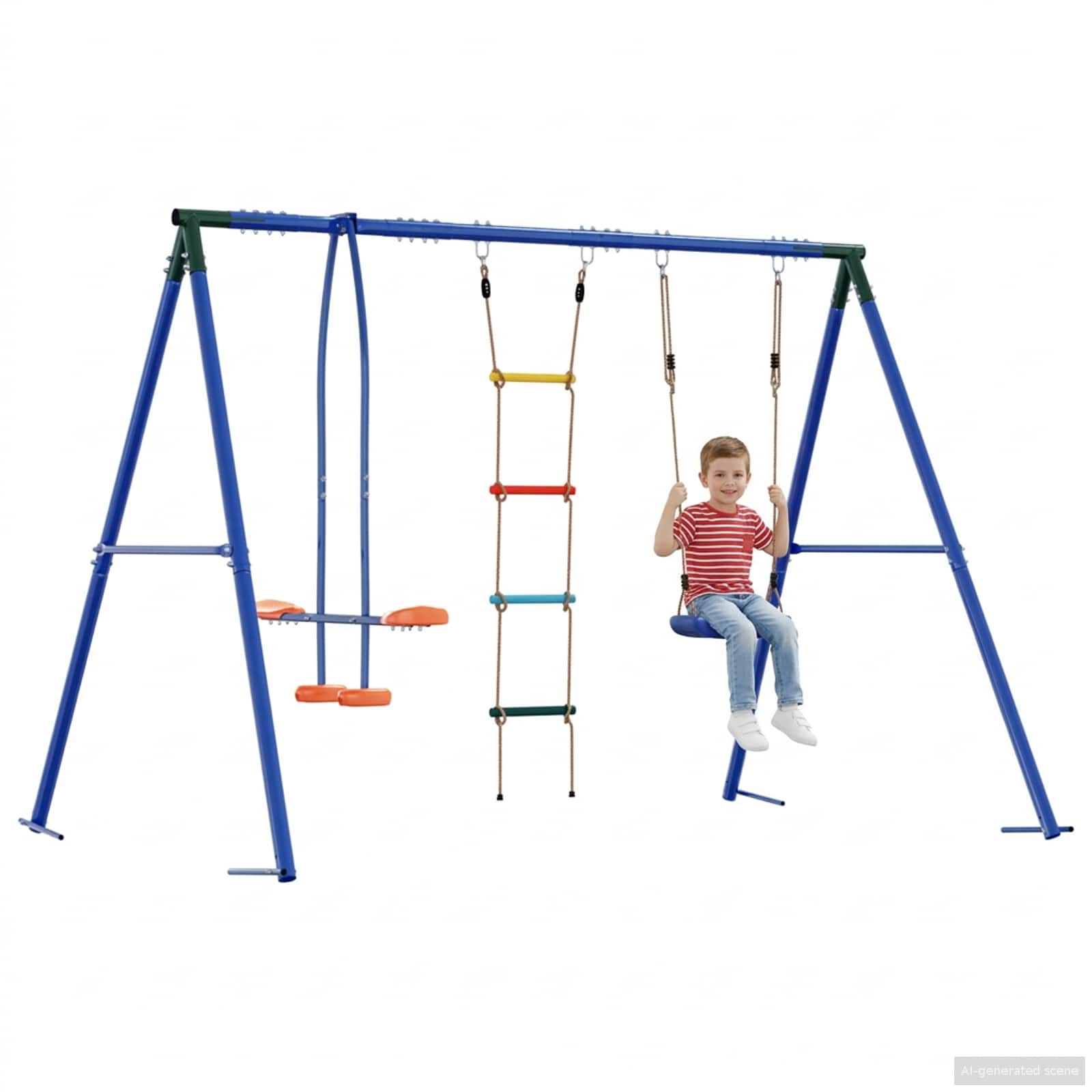 Houpací Set Na Zahradu Vícebarevný 263 X 185 X 185 Cm Ocel A Pe
