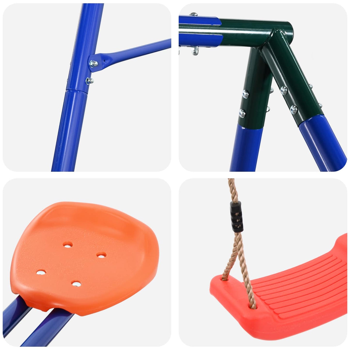 Houpací Set Na Zahradu Vícebarevný 263 X 185 X 185 Cm Ocel A Pe
