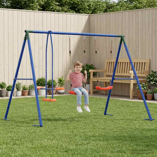 Houpací Set Na Zahradu Vícebarevný 263 X 185 X 185 Cm Ocel A Pe