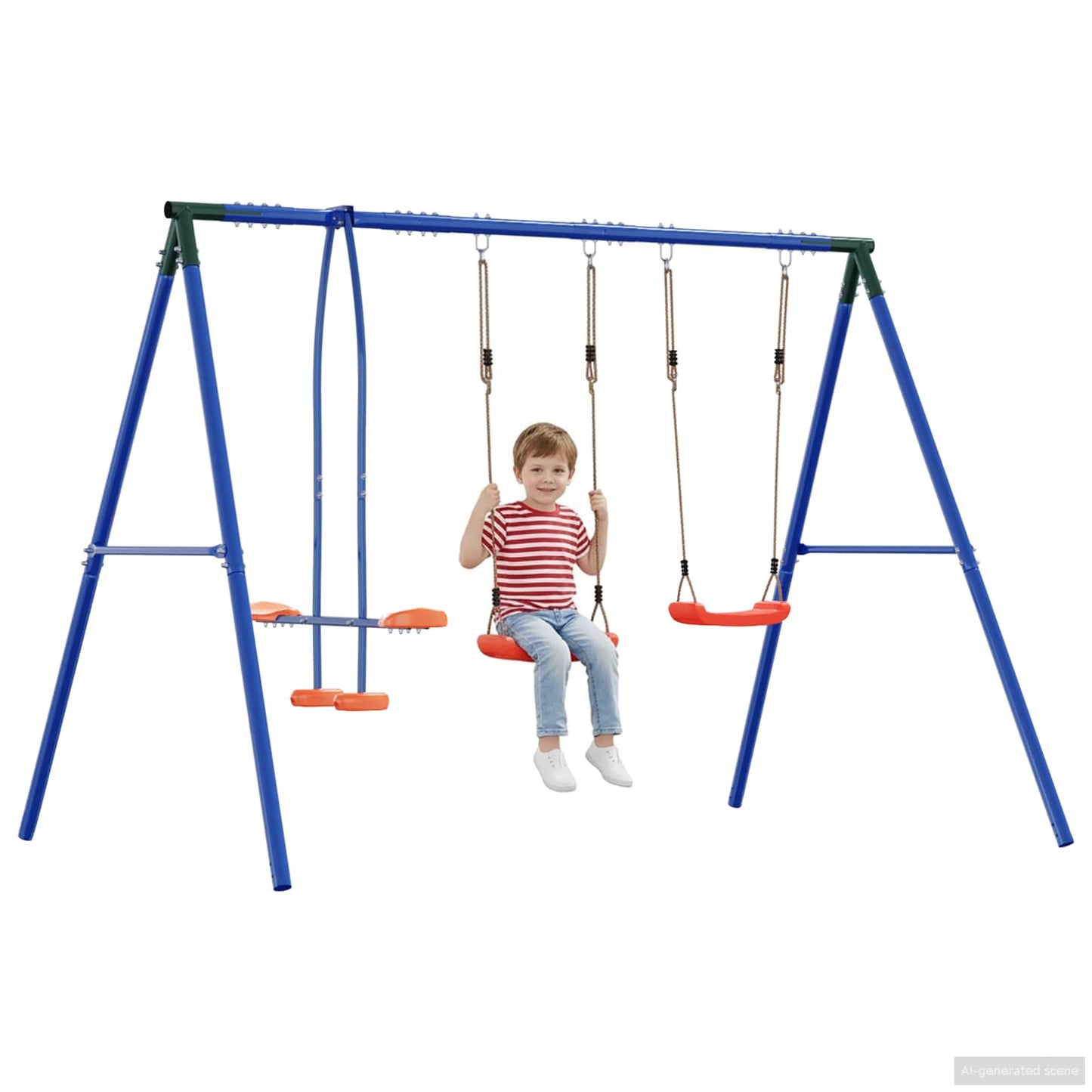 Houpací Set Na Zahradu Vícebarevný 263 X 185 X 185 Cm Ocel A Pe