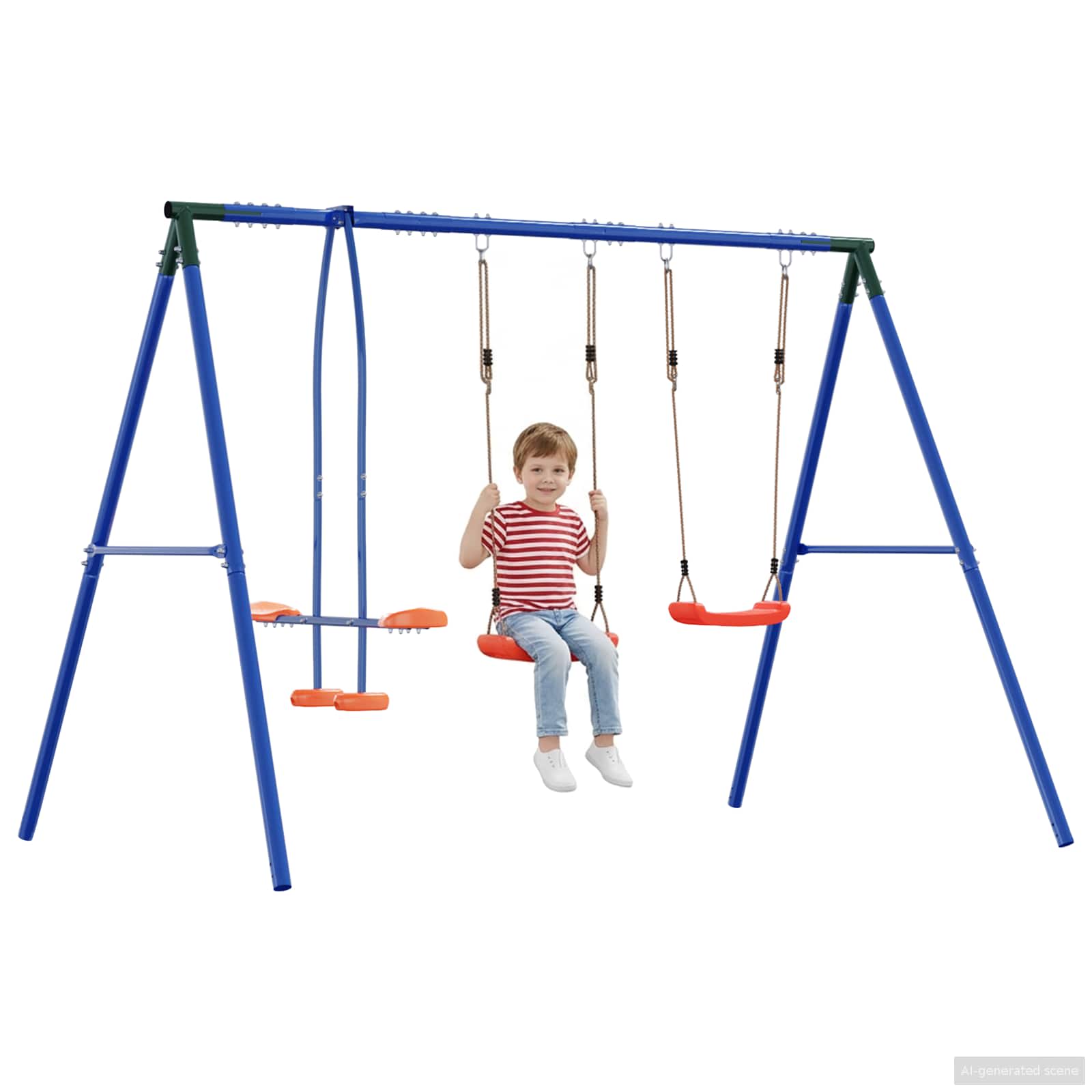 Houpací Set Na Zahradu Vícebarevný 263 X 185 X 185 Cm Ocel A Pe