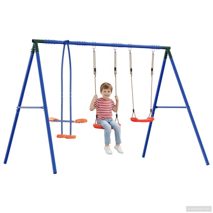 Houpací Set Na Zahradu Vícebarevný 263 X 185 X 185 Cm Ocel A Pe