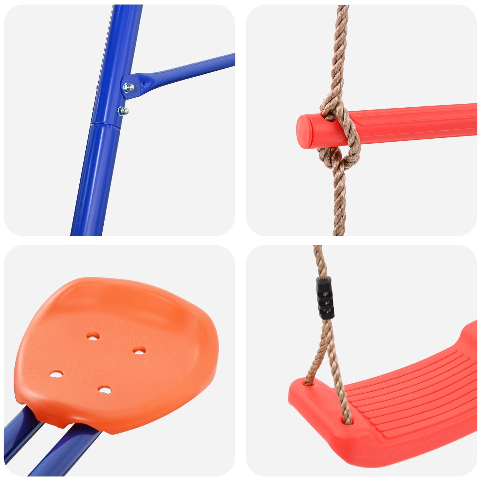 Houpací Set Na Zahradu Vícebarevný 263 X 185 X 185 Cm Ocel A Pe