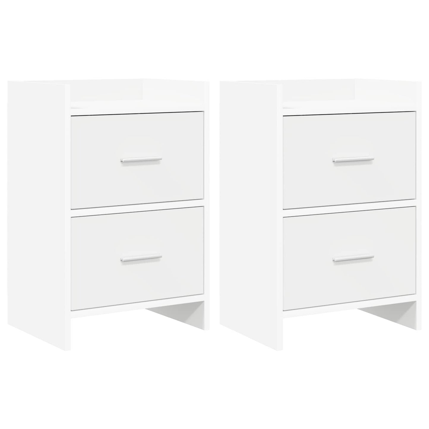 Noční Stolky 2 Pcs Bílá 40 X 30 X 60 Cm Kompozitní Dřevo