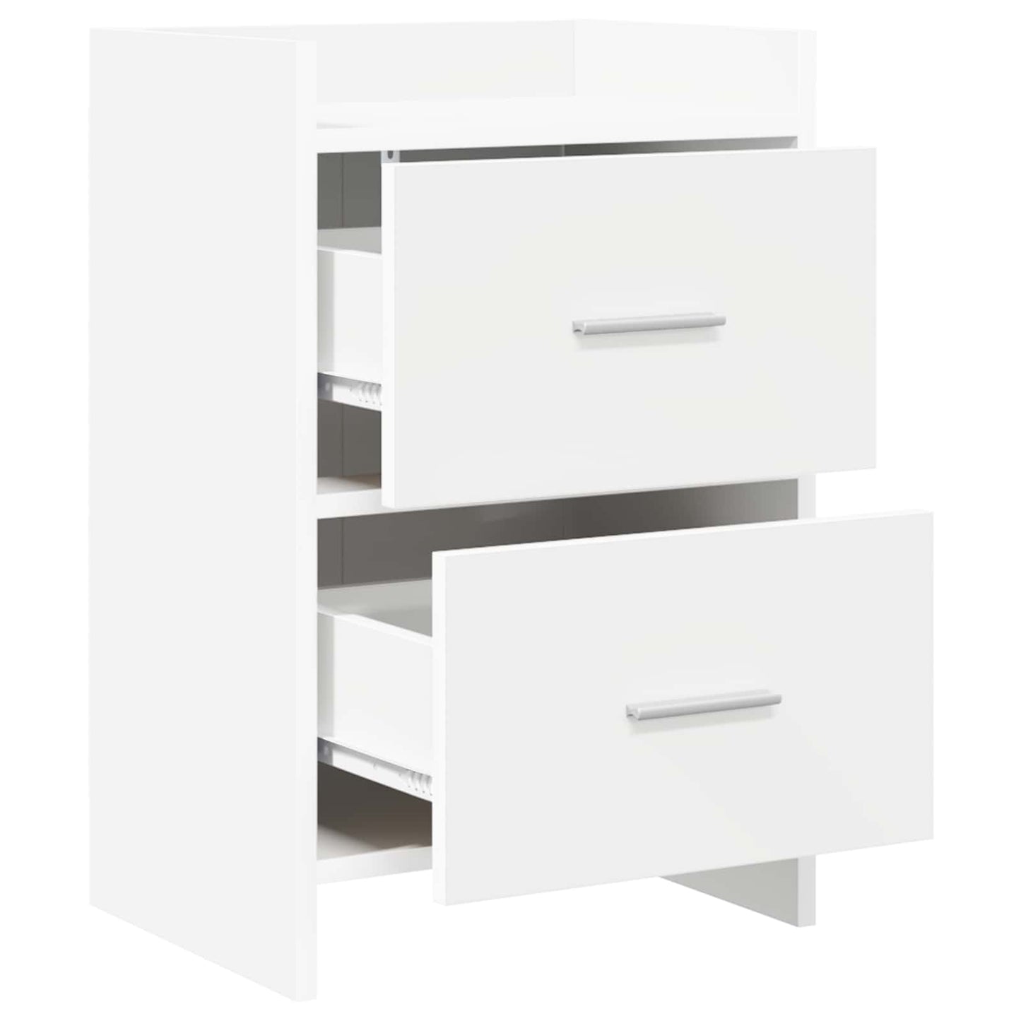 Noční Stolky 2 Pcs Bílá 40 X 30 X 60 Cm Kompozitní Dřevo