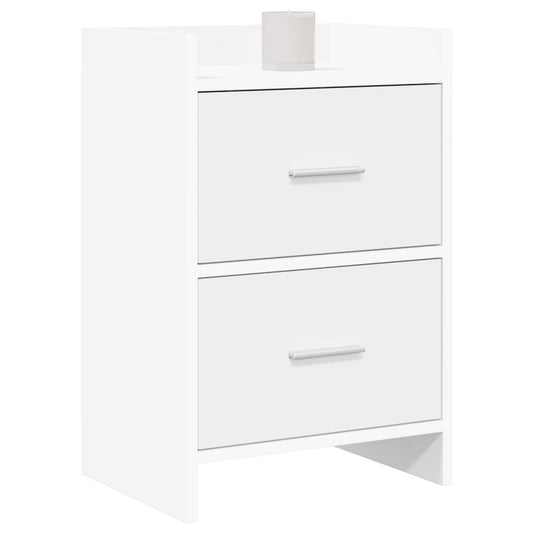 Noční Stolky 2 Pcs Bílá 40 X 30 X 60 Cm Kompozitní Dřevo