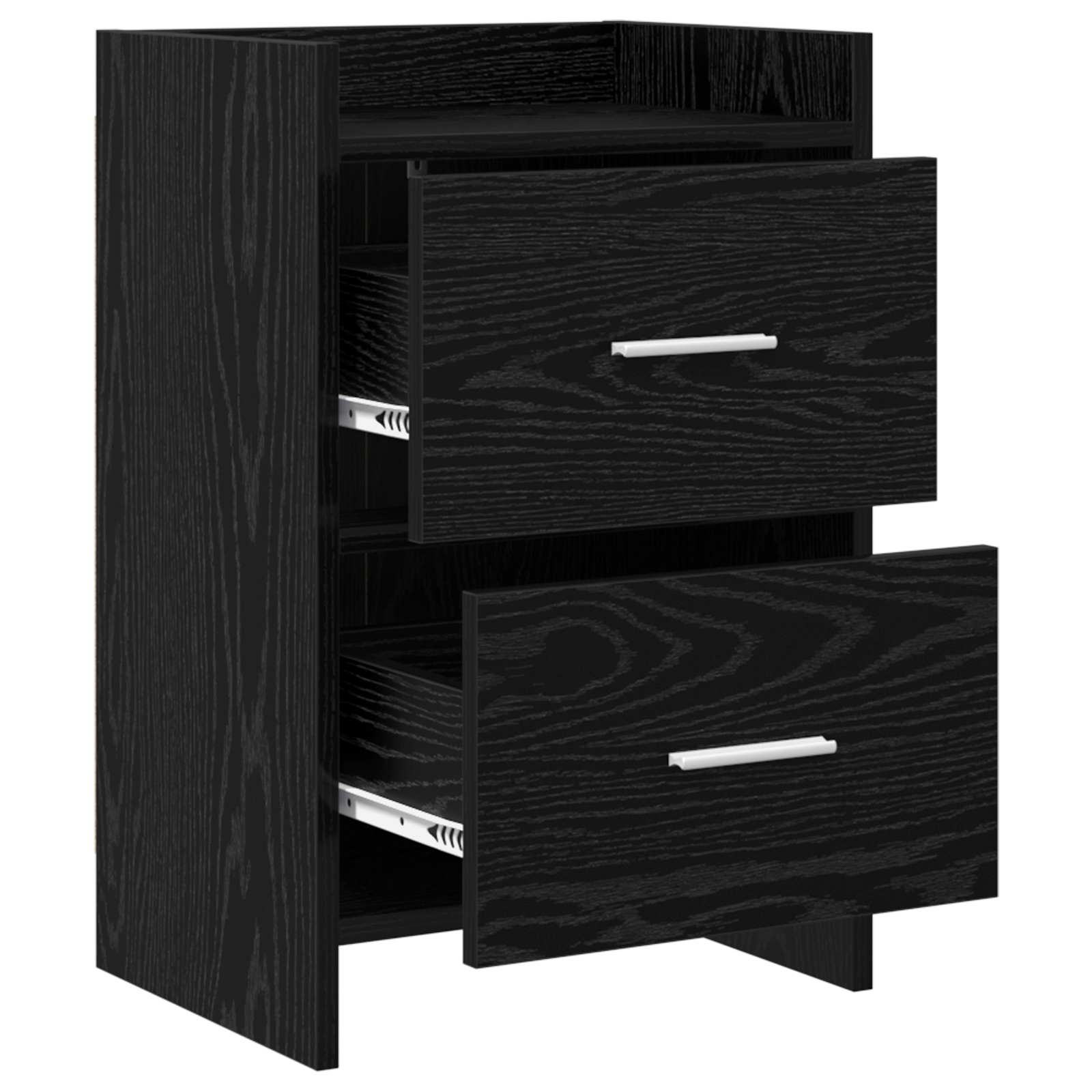 Noční Stolky 2 Pcs Černý Dub 40 X 30 X 60 Cm Kompozitní Dřevo