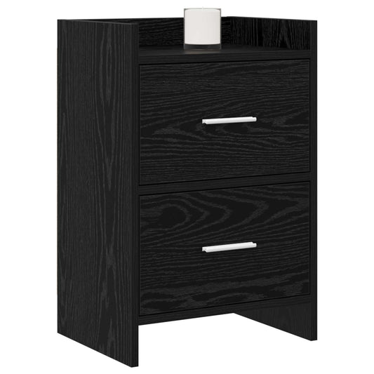 Noční Stolky 2 Pcs Černý Dub 40 X 30 X 60 Cm Kompozitní Dřevo