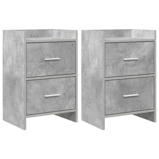 Noční Stolky 2 Pcs Betonově Šedá 40 X 30 X 60 Cm