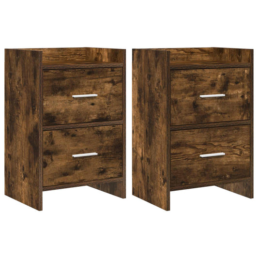 Noční Stolky 2 Pcs Kouřový Dub 40 X 30 X 60 Cm Kompozitní Dřevo