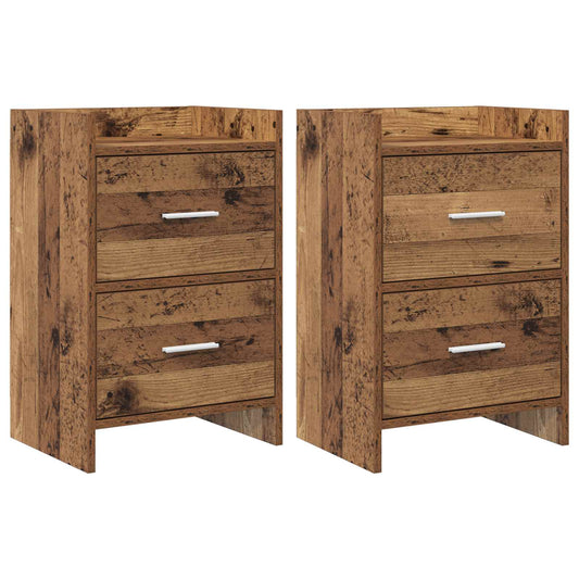 Noční Stolky 2 Pcs Staré Dřevo 40 X 30 X 60 Cm Kompozitní Dřevo