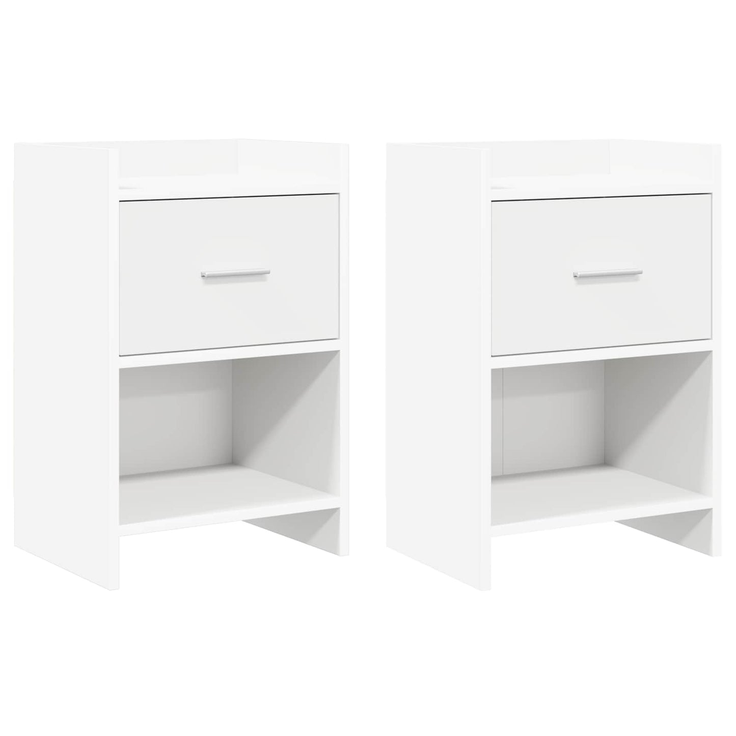 Noční Stolky 2 Pcs Bílá 40 X 30 X 60 Cm Kompozitní Dřevo