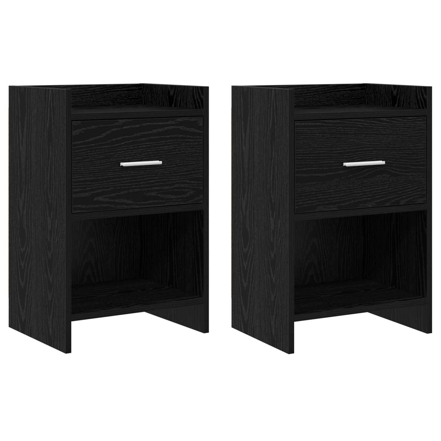 Noční Stolky 2 Pcs Černý Dub 40 X 30 X 60 Cm Kompozitní Dřevo