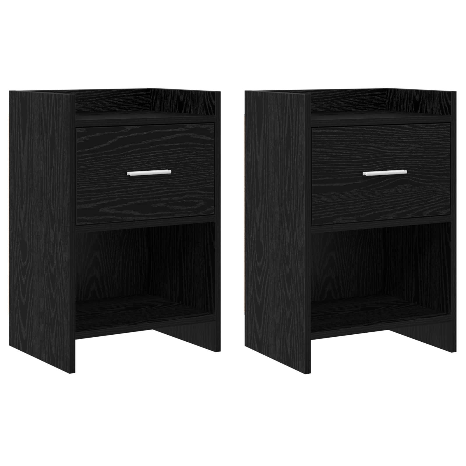 Noční Stolky 2 Pcs Černý Dub 40 X 30 X 60 Cm Kompozitní Dřevo