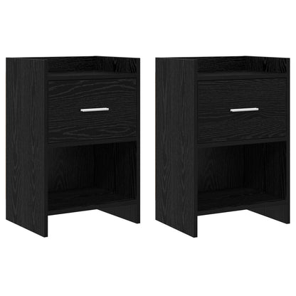 Noční Stolky 2 Pcs Černý Dub 40 X 30 X 60 Cm Kompozitní Dřevo