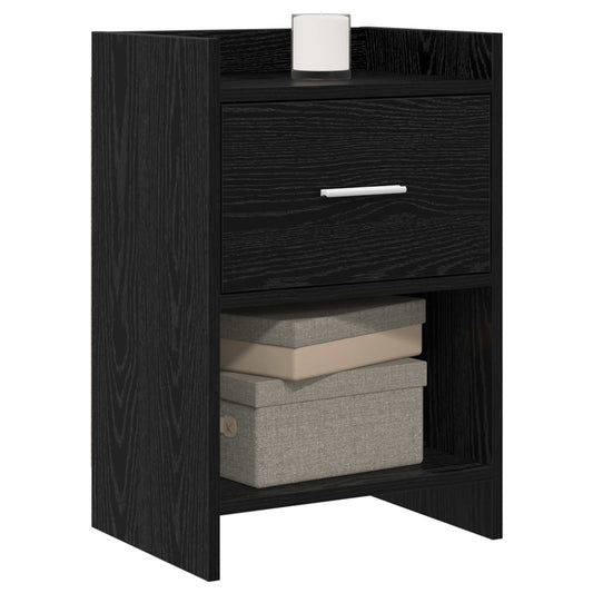 Noční Stolky 2 Pcs Černý Dub 40 X 30 X 60 Cm Kompozitní Dřevo