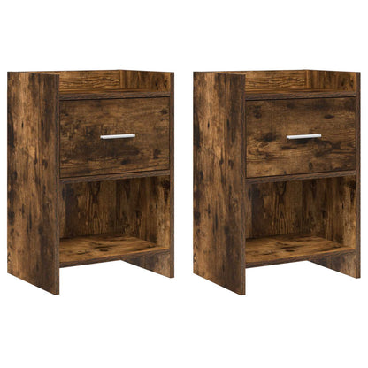 Noční Stolky 2 Pcs Kouřový Dub 40 X 30 X 60 Cm Kompozitní Dřevo